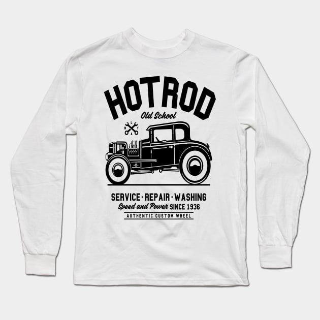 Hot Rod Old School Long Sleeve T-Shirt by CRD Branding